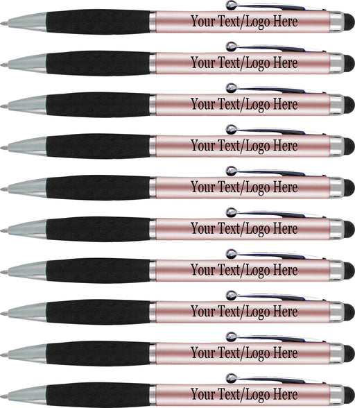 Personalized Pens With your Custom Logo or Text,for Businesses, Parties, and Events, 2 in 1 Ballpoint Pen & Capacitive Stylus Compatible with Touchscreen Devices, Choice of colors, 300 Pack