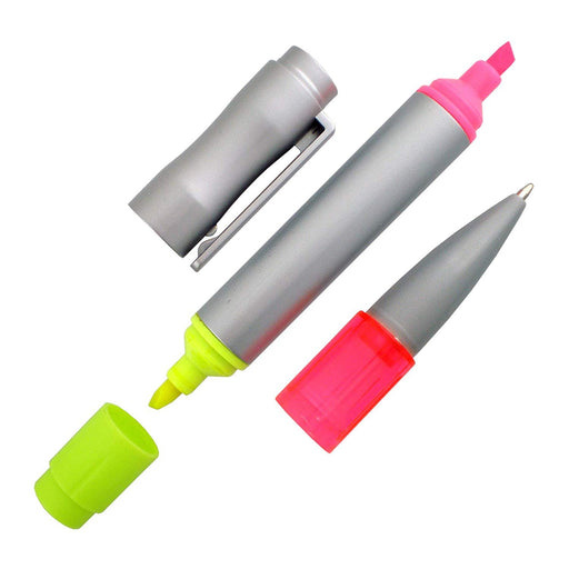 Highlighter with Ballpoint Pen With Chisel Tips, Comes in an array of bright colors, Pack of 5