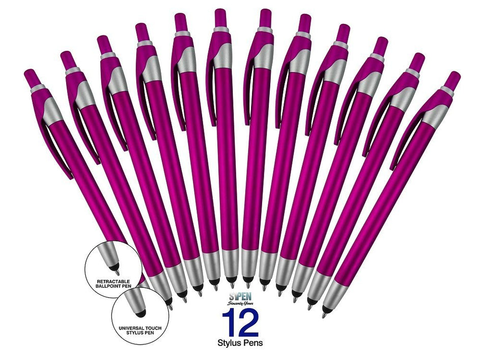 Stylus with Ballpoint Pens for iPad Mini, iPad 2/3, New iPad, iPhone 5 4S 4 3GS, iPod Touch, Motorola Xoom, Xyboard, Droid, Samsung Galaxy Asus, And All Touchscreen Devices. Choose amount of Pens and Color