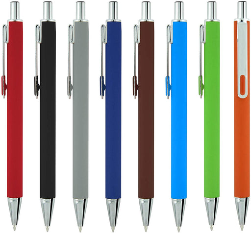 Soft Rubberized Ballpoint Writing Click Pen By SyPen, Assorted Colors and Combo Packs