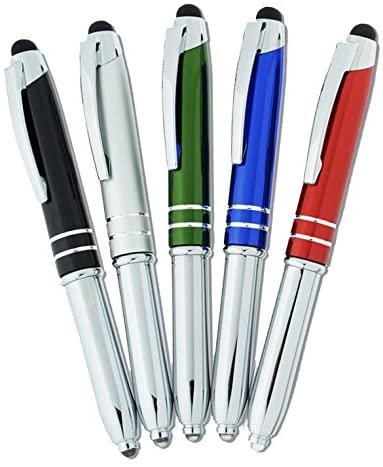 Tri-Function Capacitive Stylus Styli Flashlight Ballpoint Pen for Touchscreen, iPhone, Tablets (Blue)