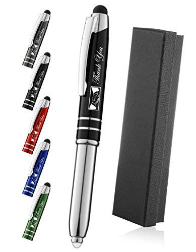 Thank You Gift Pen for Your Boss Coworker Wife Husband Dad Mom Doctor, 3 in1 Stylus+Metal Ballpoint Pen+LED Flashlight-Compatible with Most Phones and Touch Screen Devices,Green