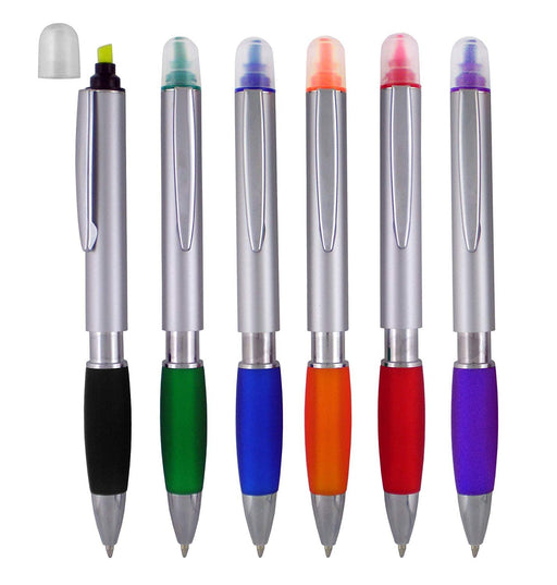 Ballpoint Pen with Highlighter With Chisel Tips, Comes in an array of bright colors, Pack of 12