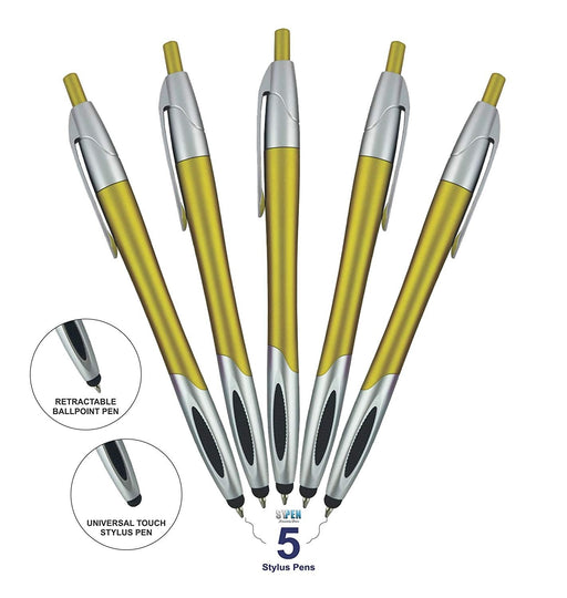 Stylus with Ball Point Pen Compatible with Motorola Xoom, Xyboard, Droid, Samsung Galaxy S IV / S4, Galaxy S III/S3 Compatible with Most Devices,(5 Pack) Blue