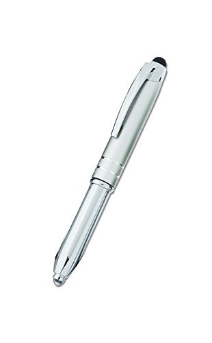 Tri-Function Capacitive Stylus Styli Flashlight Ballpoint Pen for Touchscreen, iPhone, Tablets (Blue)