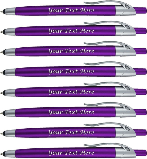 Personalized With Custom Logo or Text Pens-Pack of 300- for Marketing, Parties, and Events, 2 in 1 Capacitive Stylus & Ballpoint Pen Compatible With Touchscreen Devices, Black Ink, Green Pens