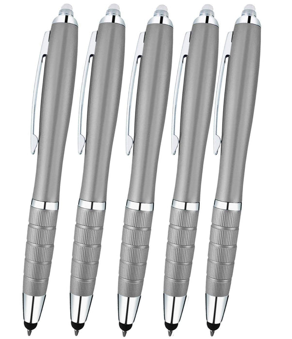3-1 Twist Action Multi-Function, Ball point Black Ink Pen, Capacitive Stylus for Touchscreen Devices, LED Flashlight, Medical Pen Light,For Home,Work,Doctors, and Nurses By SyPen (Multi-Color 12-Pack)