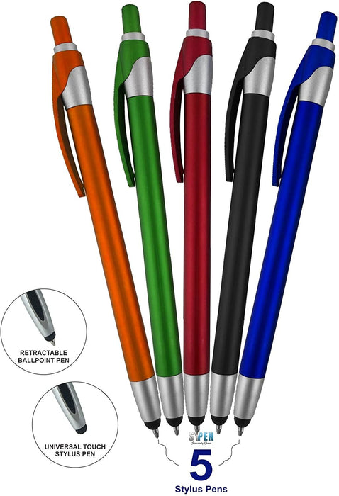 Stylus with Ballpoint Pens for iPad Mini, iPad 2/3, New iPad, iPhone 5 4S 4 3GS, iPod Touch, Motorola Xoom, Xyboard, Droid, Samsung Galaxy Asus, And All Touchscreen Devices. Choose amount of Pens and Color