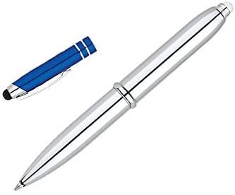Tri-Function Capacitive Stylus Styli Flashlight Ballpoint Pen for Touchscreen, iPhone, Tablets (Blue)