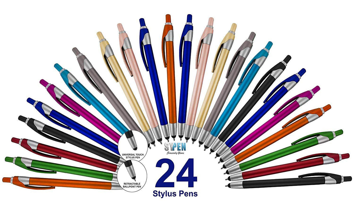 Stylus with Ballpoint Pens for iPad Mini, iPad 2/3, New iPad, iPhone 5 4S 4 3GS, iPod Touch, Motorola Xoom, Xyboard, Droid, Samsung Galaxy Asus, And All Touchscreen Devices. Choose amount of Pens and Color