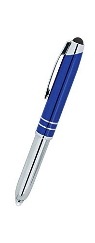 Tri-Function Capacitive Stylus Styli Flashlight Ballpoint Pen for Touchscreen, iPhone, Tablets (Blue)