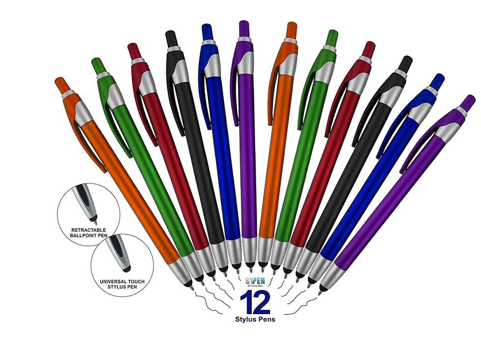 Stylus with Ballpoint Pens for iPad Mini, iPad 2/3, New iPad, iPhone 5 4S 4 3GS, iPod Touch, Motorola Xoom, Xyboard, Droid, Samsung Galaxy Asus, And All Touchscreen Devices. Choose amount of Pens and Color