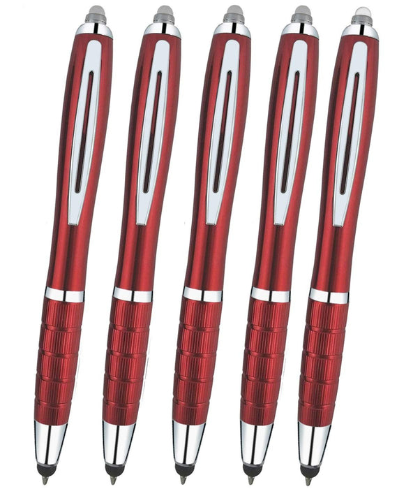 3-1 Twist Action Multi-Function, Ball point Black Ink Pen, Capacitive Stylus for Touchscreen Devices, LED Flashlight, Medical Pen Light,For Home,Work,Doctors, and Nurses By SyPen (Multi-Color 12-Pack)