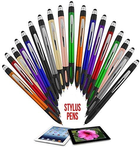 Stylus Pens - 2 in 1 Touch Screen & Writing Pen, Sensitive Stylus Tip - For Your iPad, iPhone, Nook, Samsung Galaxy & More - Assorted Colors, 10 pack -By SyPen