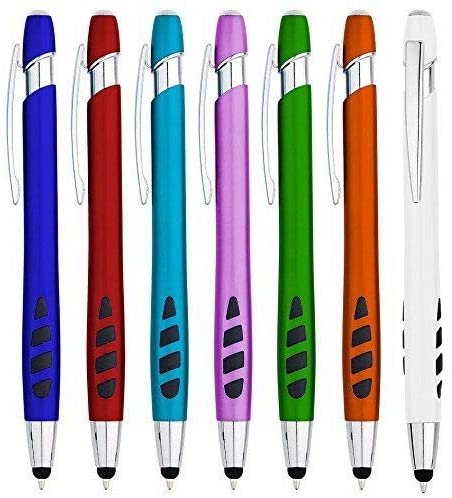 Personalized With your Custom Logo or Text Pens-150 Pack Bulk-for Businesses, Parties, and Events, 2 in 1 Capacitive Stylus & Ballpoint Pen compatible with most touchscreen Devices, L'Blue