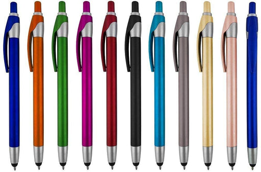 Stylus Pens -Capactive Styli pen with Ballpoint"Blue ink" Writing- Sensitive rubber tip for Your Phone- Samsung Galaxy & most touch screen Devices-Assorted Colors-pen and stylus combo 12 Pack