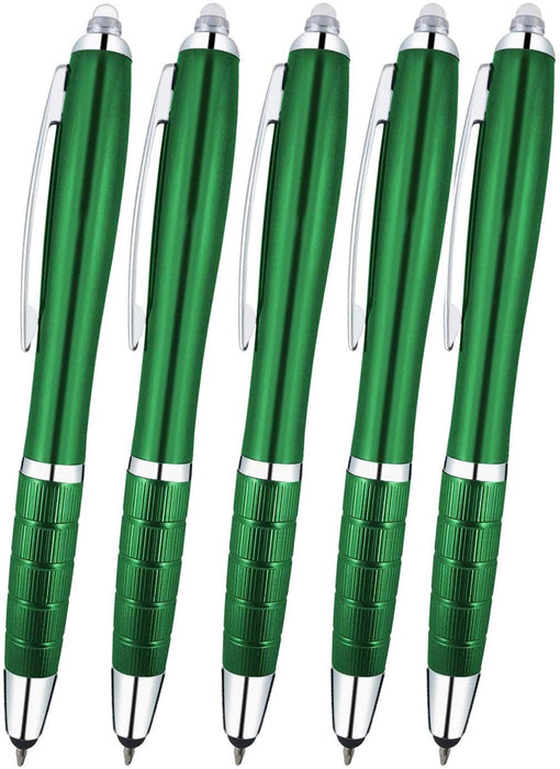 3-1 Twist Action Multi-Function, Ball point Black Ink Pen, Capacitive Stylus for Touchscreen Devices, LED Flashlight, Medical Pen Light,For Home,Work,Doctors, and Nurses By SyPen (Multi-Color 12-Pack)