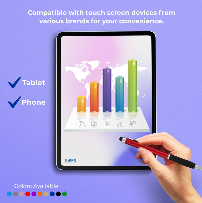 Personalized Pens With your Custom Logo or Text,for Businesses, Parties, and Events, 2 in 1 Ballpoint Pen & Capacitive Stylus Compatible with Touchscreen Devices, Choice of colors, 300 Pack