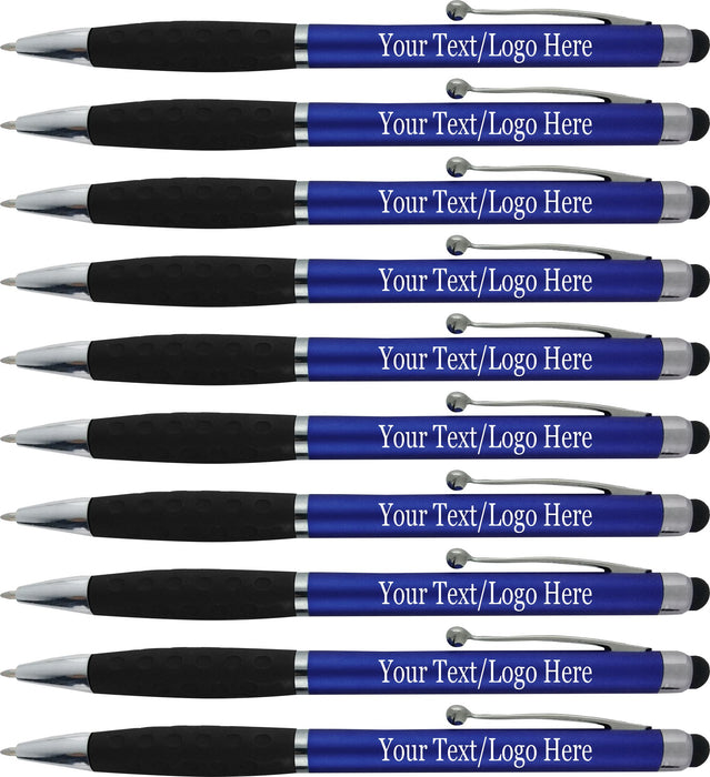 Personalized Pens With your Custom Logo or Text,for Businesses, Parties, and Events, 2 in 1 Ballpoint Pen & Capacitive Stylus Compatible with Touchscreen Devices, Choice of colors, 300 Pack