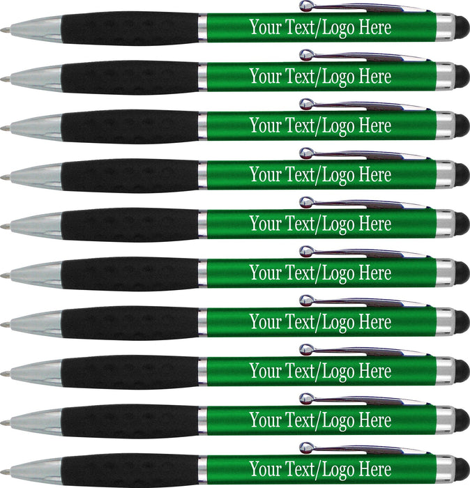 Personalized Pens With your Custom Logo or Text,for Businesses, Parties, and Events, 2 in 1 Ballpoint Pen & Capacitive Stylus Compatible with Touchscreen Devices, Choice of colors, 300 Pack