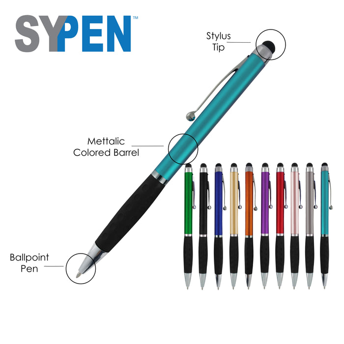 Personalized Pens With your Custom Logo or Text,for Businesses, Parties, and Events, 2 in 1 Ballpoint Pen & Capacitive Stylus Compatible with Touchscreen Devices, Choice of colors, 300 Pack