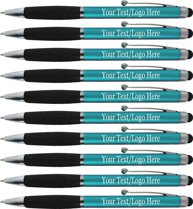 Personalized Pens With your Custom Logo or Text,for Businesses, Parties, and Events, 2 in 1 Ballpoint Pen & Capacitive Stylus Compatible with Touchscreen Devices, Choice of colors, 300 Pack