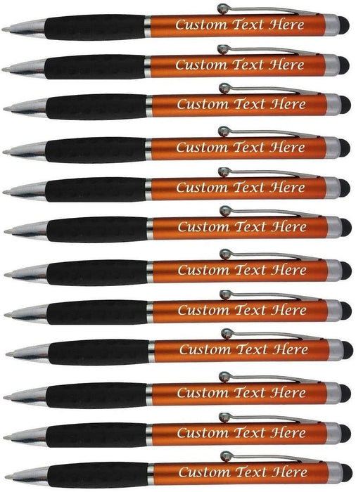 Personalized Pens With your Custom Logo or Text,for Businesses, Parties, and Events, 2 in 1 Ballpoint Pen & Capacitive Stylus Compatible with Touchscreen Devices, Choice of colors, 300 Pack