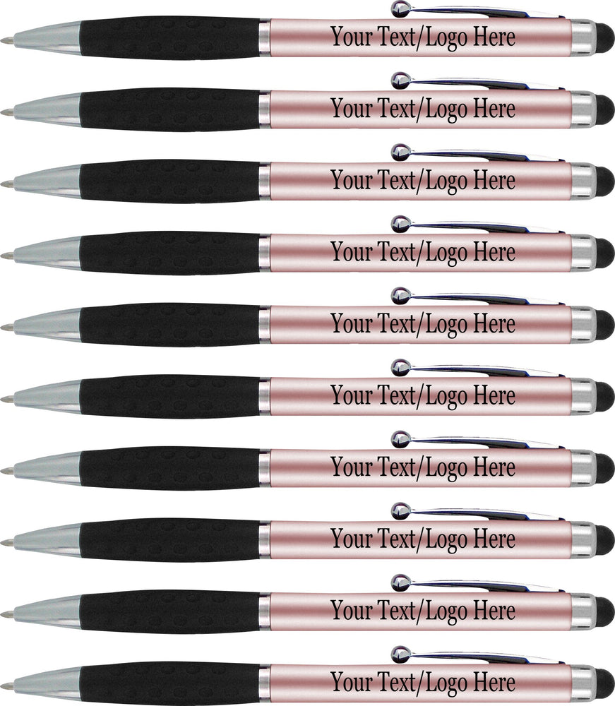 Personalized Pens With your Custom Logo or Text,for Businesses, Parties, and Events, 2 in 1 Ballpoint Pen & Capacitive Stylus Compatible with Touchscreen Devices, Choice of colors, 300 Pack