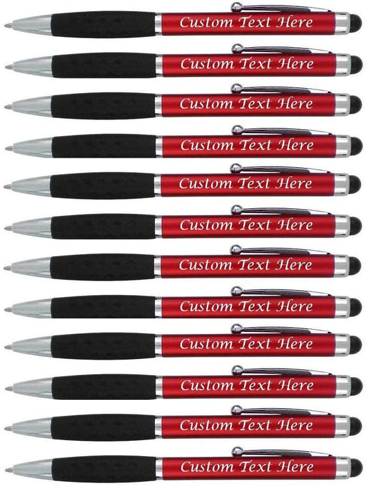 Personalized Pens With your Custom Logo or Text,for Businesses, Parties, and Events, 2 in 1 Ballpoint Pen & Capacitive Stylus Compatible with Touchscreen Devices, Choice of colors, 300 Pack
