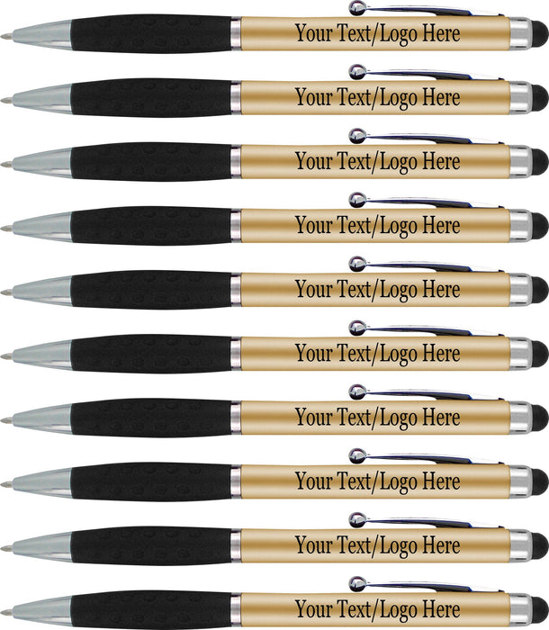 Personalized Pens With your Custom Logo or Text,for Businesses, Parties, and Events, 2 in 1 Ballpoint Pen & Capacitive Stylus Compatible with Touchscreen Devices, Choice of colors, 300 Pack