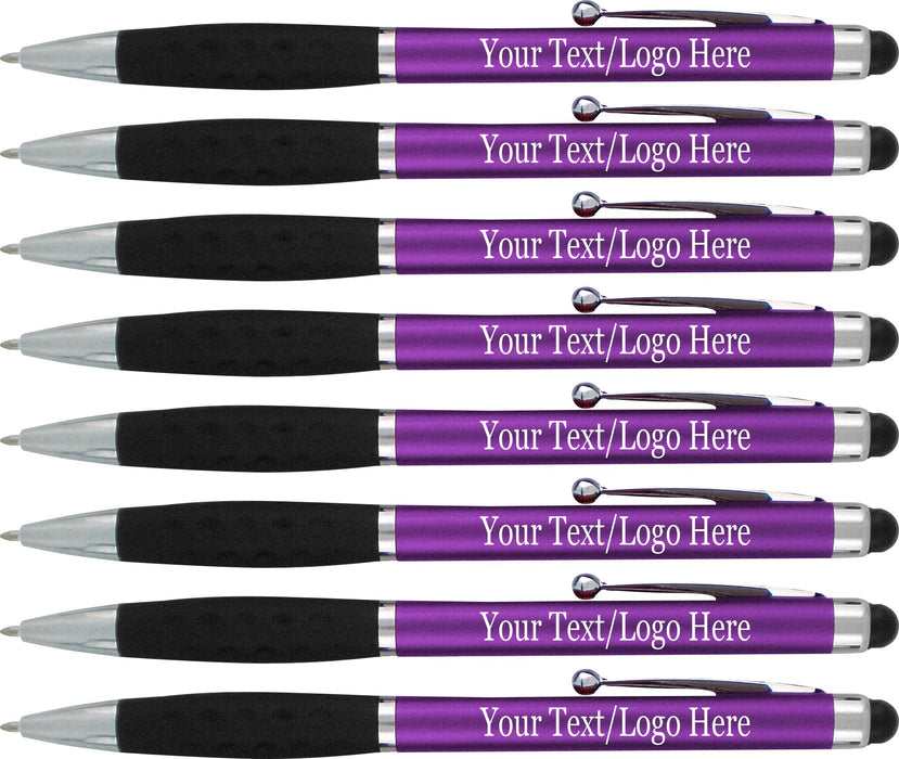 Personalized Pens With your Custom Logo or Text,for Businesses, Parties, and Events, 2 in 1 Ballpoint Pen & Capacitive Stylus Compatible with Touchscreen Devices, Choice of colors, 300 Pack