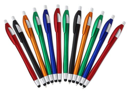 SyPen 12 Pack Stylus with Ball Point Pen for iPad Mini and most brand tablets, Click Function