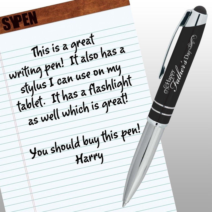“Happy Fathers day”Gift Pen for Your Father Grandfather Husband,Multi-Function Stylus+Metal Ballpoint Pen+LED Flashlight W/Gift Box, Compatible With Most Phones &amp; Touch Screen Devices, By SyPen (F-1)