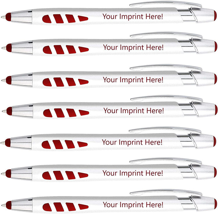 Personalized Pens With your Custom Logo or Text-300 Pack Bulk-for Businesses, Parties, and Events, 2 in 1 Capacitive Stylus & Ballpoint Pen compatible with most touchscreen Devices, Orange