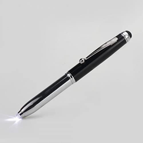 Tri-Function Capacitive Stylus Styli Flashlight Ballpoint Pen for Touchscreen, iPhone, Tablets (Blue)