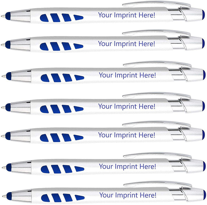 Personalized Pens With your Custom Logo or Text-300 Pack Bulk-for Businesses, Parties, and Events, 2 in 1 Capacitive Stylus & Ballpoint Pen compatible with most touchscreen Devices, Orange