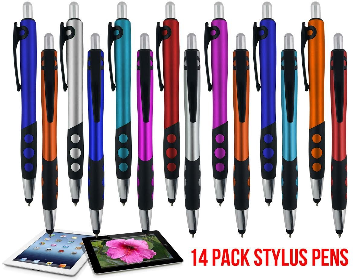Stylus for touch screens Pen with Ball Point Pen,for Universal Touch Screen Devices, for phones, Ipads,Tablets, iphone, Samsung Galaxy etc,Assorted Colors (7 Pack)