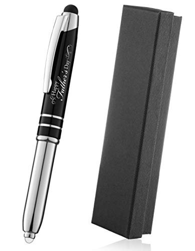 “Happy Fathers day”Gift Pen for Your Father Grandfather Husband,Multi-Function Stylus+Metal Ballpoint Pen+LED Flashlight W/Gift Box, Compatible With Most Phones &amp; Touch Screen Devices, By SyPen (F-1)