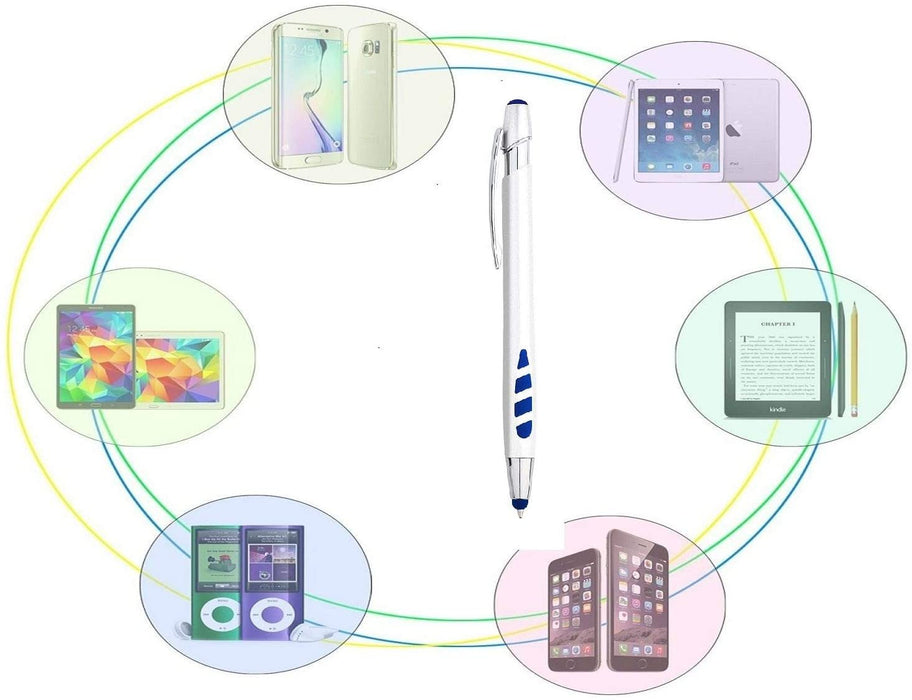 Personalized Pens With your Custom Logo or Text-300 Pack Bulk-for Businesses, Parties, and Events, 2 in 1 Capacitive Stylus & Ballpoint Pen compatible with most touchscreen Devices, Orange