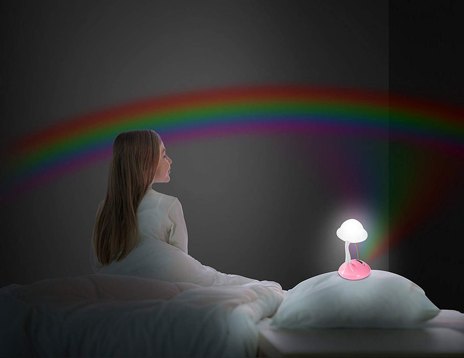 Rainbow Projector & Night Light - Multifunction Tabletop Multicolor LED Lamp for Kids Bedroom - Pink - by GicZone