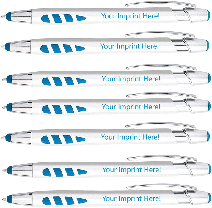 Personalized Pens With your Custom Logo or Text-300 Pack Bulk-for Businesses, Parties, and Events, 2 in 1 Capacitive Stylus & Ballpoint Pen compatible with most touchscreen Devices, Orange