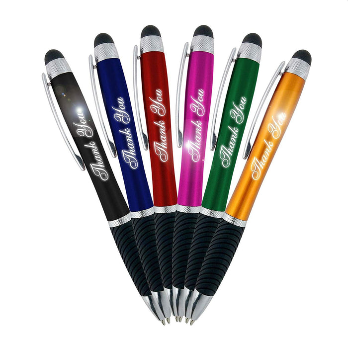 Customized Pen Free Laser Engraving - 3 In Ballpoint Pen, Stylus and Light Up Personalized Area - Custom Name, Logo or Gift Message - Velvet Gift Pouch - By Sypen