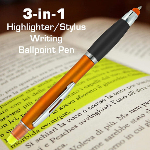 Bible Highlighter with Pen and Stylus Combo, Comes in an array of bright colors, Multi-Color, Pack of 12