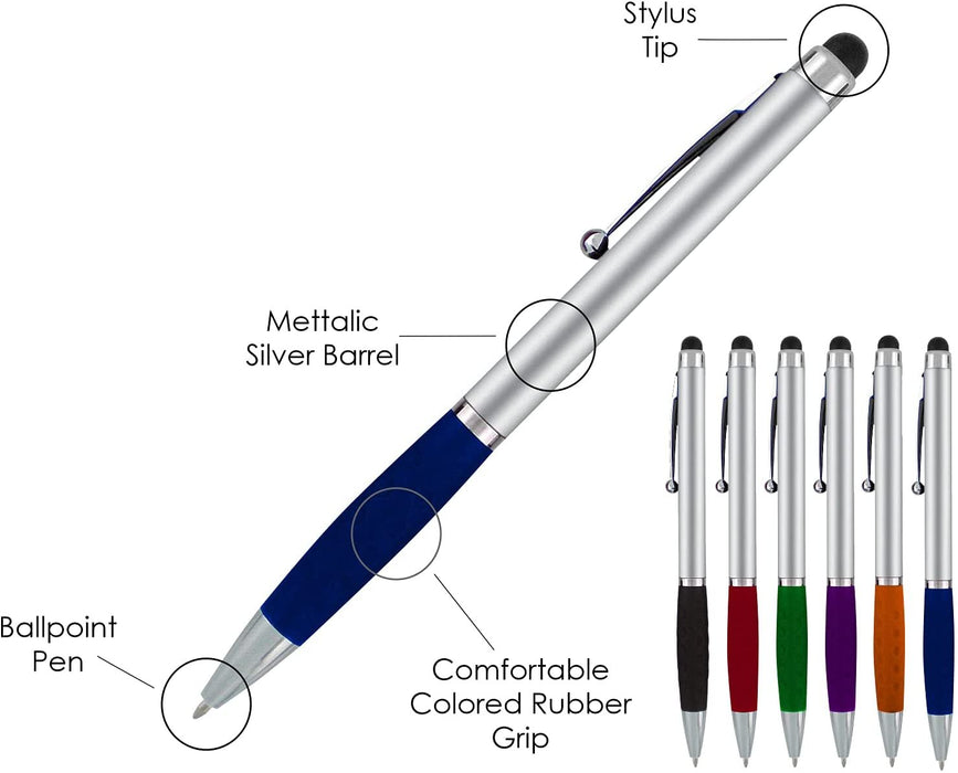 Personalized Pens With your Custom Logo or Text,for Businesses, Parties, and Events, 2 in 1 Ballpoint Pen & Capacitive Stylus Compatible with Touchscreen Devices, Choice of colors, 200 Pack