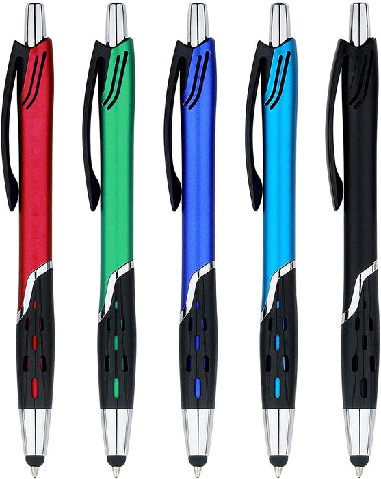 Stylus Pens - 2 in 1 Touch Screen & Writing Pen, Sensitive Stylus Tip - for Your iPad, iPhone, Kindle, Nook, Samsung Galaxy & More - Assorted Colors, 10 Pack