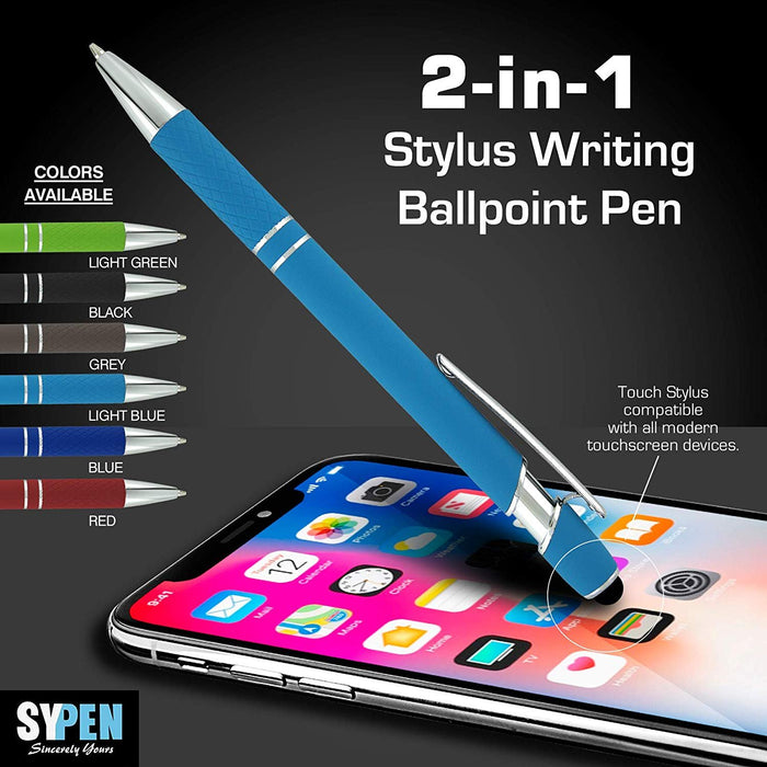 Stylus Pens -Capactive Styli pen with Soft Rubberized Grip- Sensitive rubber tip for Your Phone- compatible with most touch screen Devices-Assorted Colors-pen and stylus combo, 12 Pack