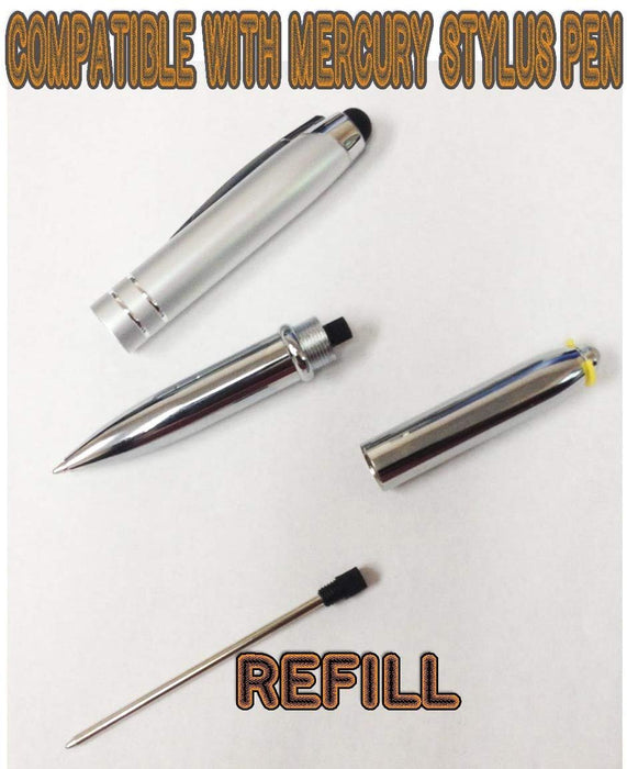 SyPen Tm Pen Refill for Mercury Stylus Flashlight Ballpoint Pen -Black Ink (Black-10Pack)