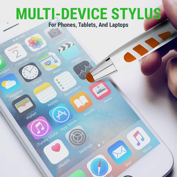 Personalized Pens With your Custom Logo or Text-300 Pack Bulk-for Businesses, Parties, and Events, 2 in 1 Capacitive Stylus & Ballpoint Pen compatible with most touchscreen Devices, Orange