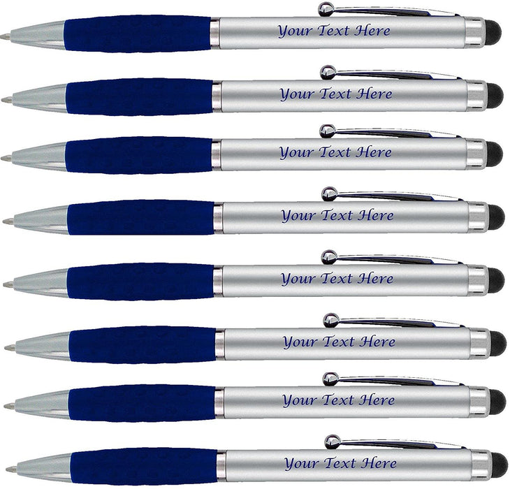 Personalized Pens With your Custom Logo or Text,for Businesses, Parties, and Events, 2 in 1 Ballpoint Pen & Capacitive Stylus Compatible with Touchscreen Devices, Choice of colors, 200 Pack