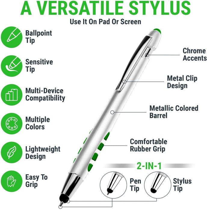 Personalized Pens With your Custom Logo or Text-300 Pack Bulk-for Businesses, Parties, and Events, 2 in 1 Capacitive Stylus & Ballpoint Pen compatible with most touchscreen Devices, Orange